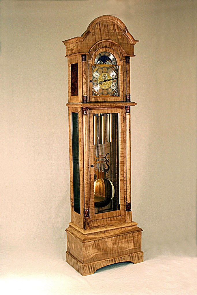 Oak grandfather clock